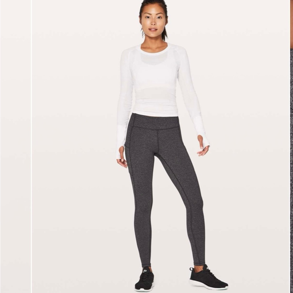 Lululemon" Speed Up Tight*28 Power Luxtreme Variegated Knit Black Heathered